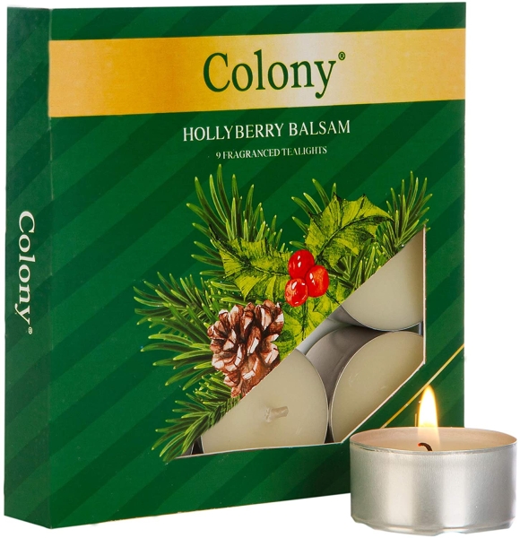 Wax Lyrical - Colony Fragranced Teelights Hollyberry Balsam - 9 Stück
